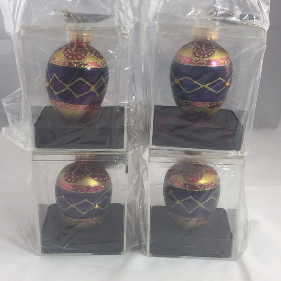 Vintage GKI/Bethlehem Glass Egg shaped embellished Christmas Ornament - Picture 8 of 8